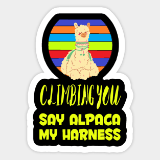 Llama Retro Style Alpaca Climbing Sticker